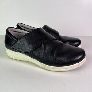 Alegria Qin-601 Loafers Women's 39 (9) Black Non Slip Hook and Loop Leather READ